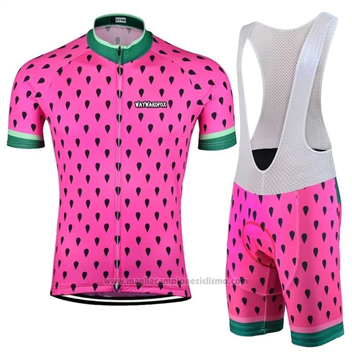 2020 Abbigliamento Ciclismo Astek Rosa Manica Corta e Salopette