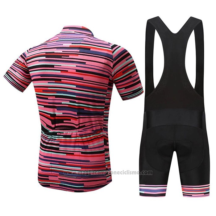 2020 Abbigliamento Ciclismo Rarrot Rosso Manica Corta e Salopette