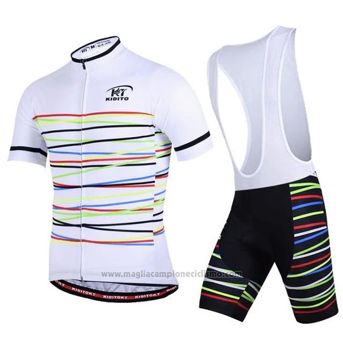 2020 Abbigliamento Ciclismo Ripple Bianco Manica Corta e Salopette