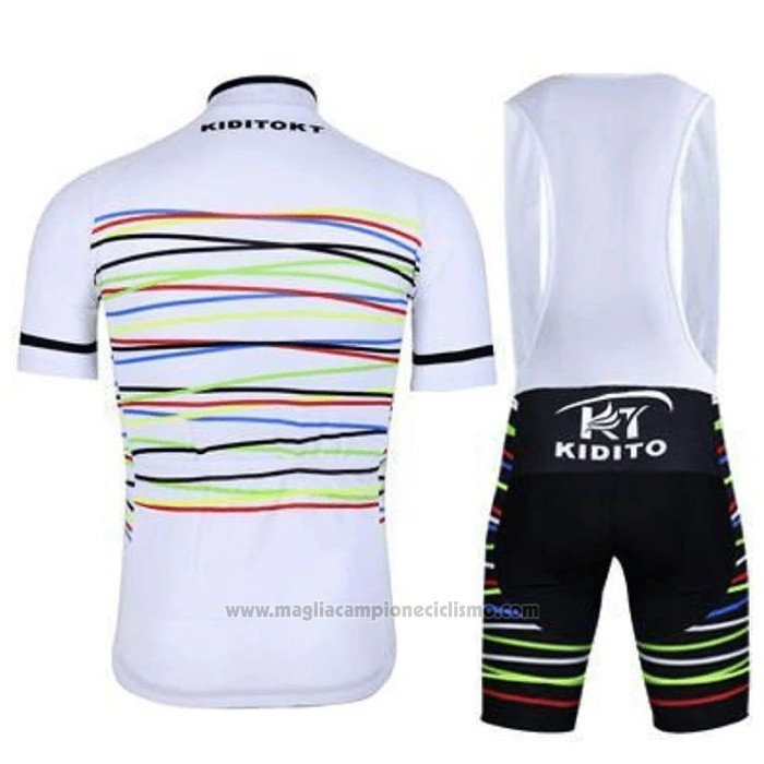 2020 Abbigliamento Ciclismo Ripple Bianco Manica Corta e Salopette