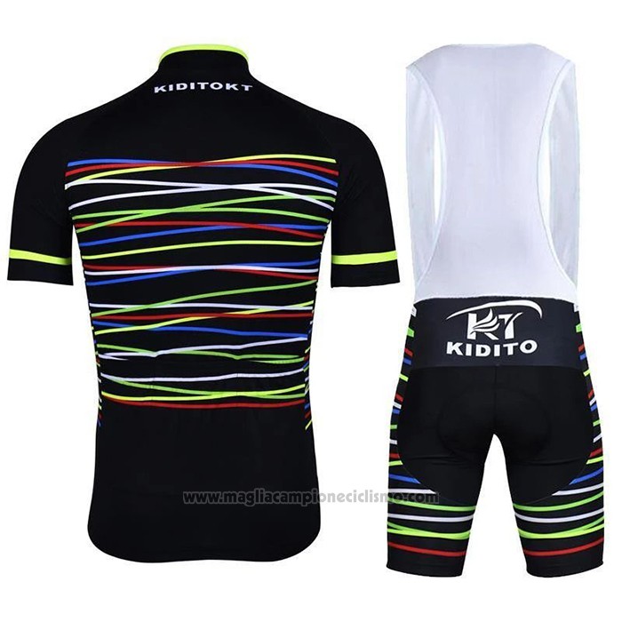 2020 Abbigliamento Ciclismo Ripple Nero Giallo Manica Corta e Salopette