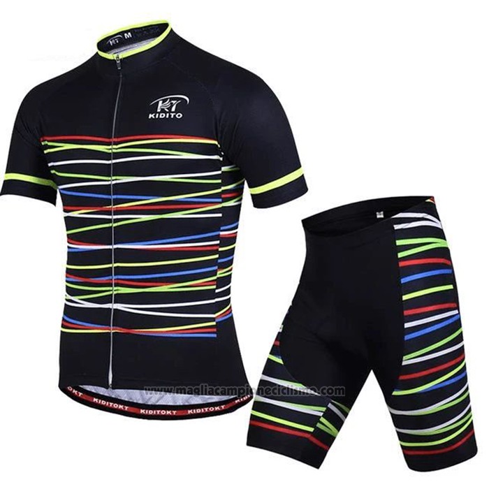 2020 Abbigliamento Ciclismo Ripple Nero Giallo Manica Corta e Salopette