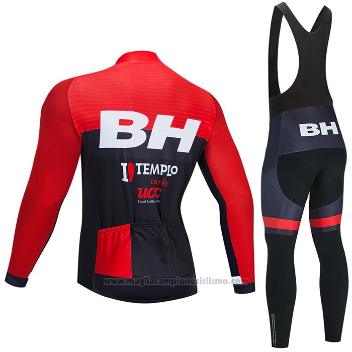 2021 Abbigliamento Ciclismo BH Templo Rosso Nero Manica Lunga e Salopette
