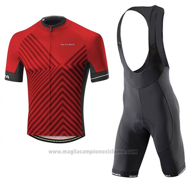 2017 Abbigliamento Ciclismo Altura Peloton Rosso Manica Corta e Salopette