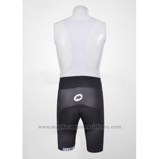 2011 Abbigliamento Ciclismo Assos Bianco e Nero Manica Corta e Salopette