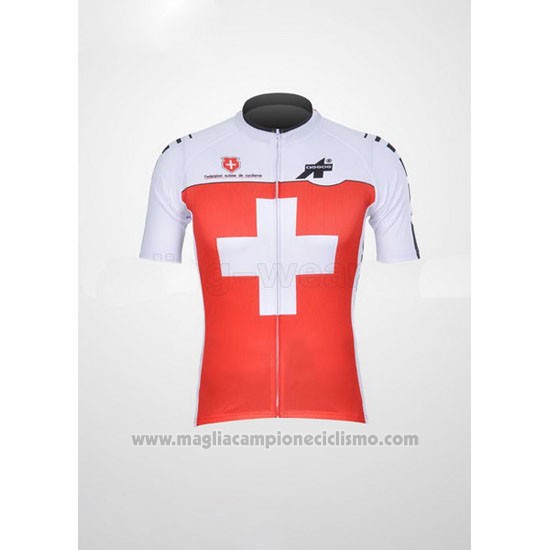 2011 Abbigliamento Ciclismo Assos Bianco e Rosso Manica Corta e Salopette