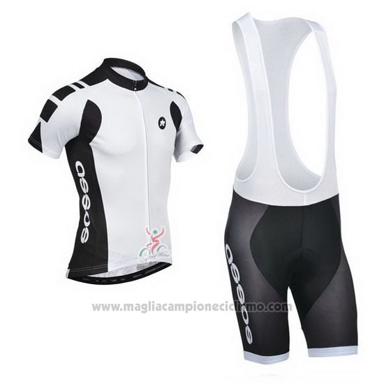 2014 Abbigliamento Ciclismo Assos Bianco e Nero Manica Corta e Salopette