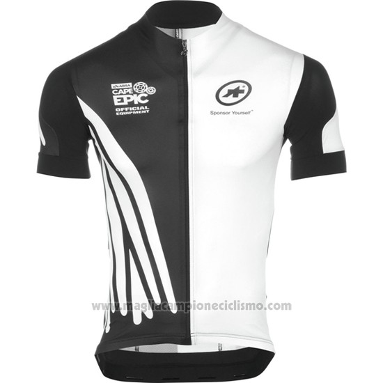 2016 Abbigliamento Ciclismo Assos Bianco e Nero Manica Corta e Salopette