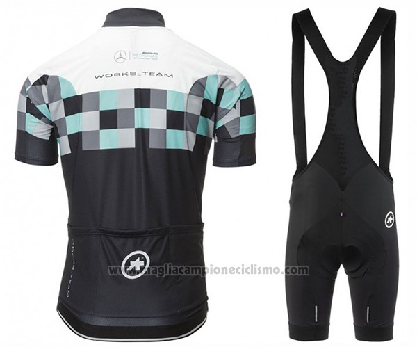 2017 Abbigliamento Ciclismo Assos Nero Manica Corta e Salopette