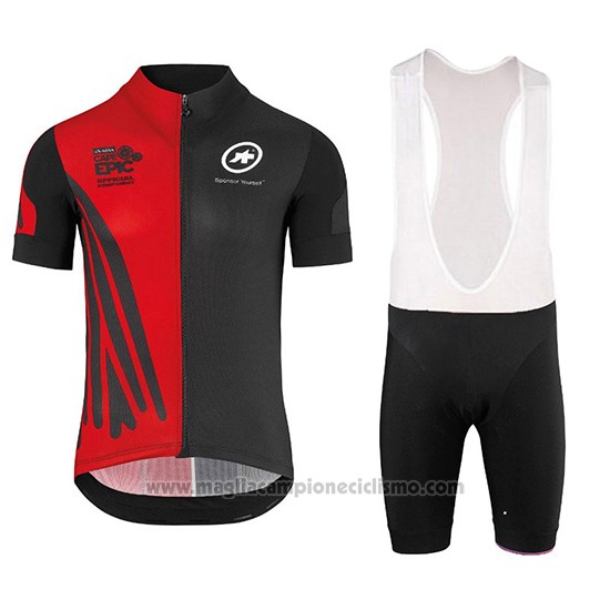 2018 Abbigliamento Ciclismo Assos SS.Capeepicxc Rosso Manica Corta e Salopette