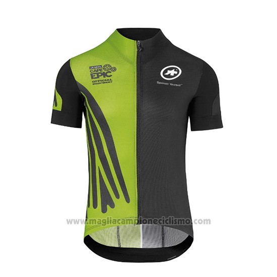 2018 Abbigliamento Ciclismo Assos SS.Capeepicxc Verde Manica Corta e Salopette