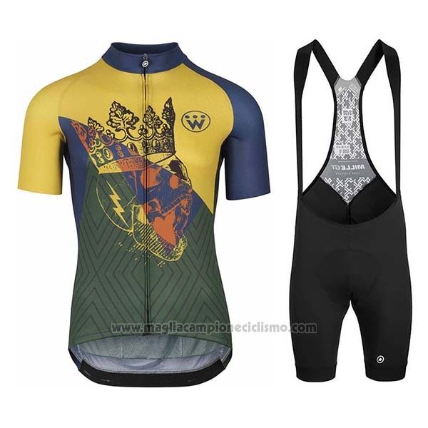 2020 Abbigliamento Ciclismo Assos Fastlane Wyndymilla Giallo Verde Manica Corta e Salopette