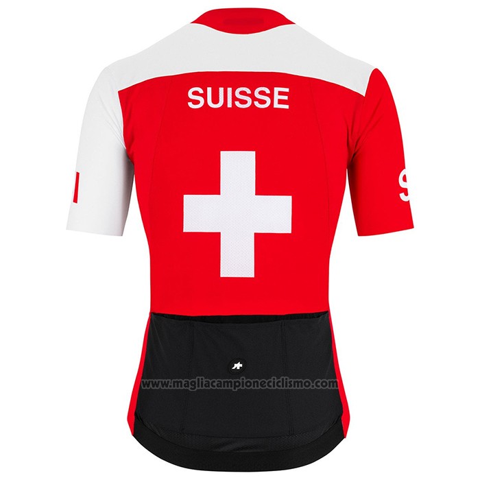 2022 Abbigliamento Ciclismo Assos Bianco e Rosso Manica Corta e Salopette
