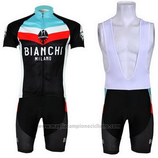 2013 Abbigliamento Ciclismo Bianchi Nero e Azzurro Manica Corta e Salopette