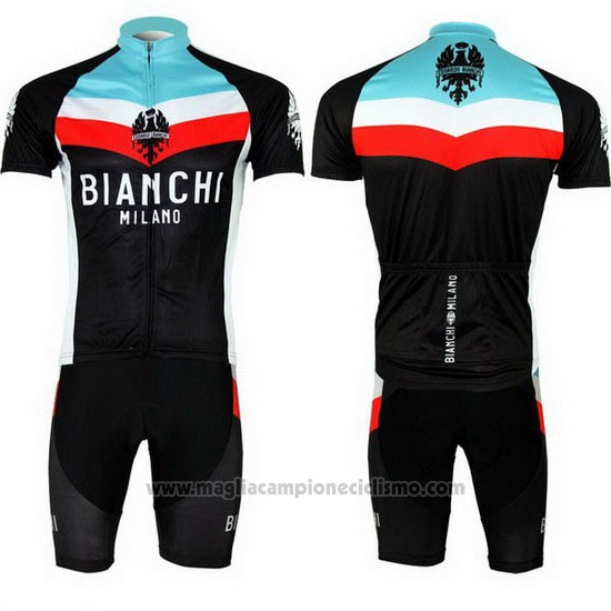 2013 Abbigliamento Ciclismo Bianchi Nero e Azzurro Manica Corta e Salopette