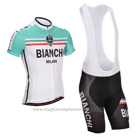 2014 Abbigliamento Ciclismo Bianchi Bianco e Verde Manica Corta e Salopette