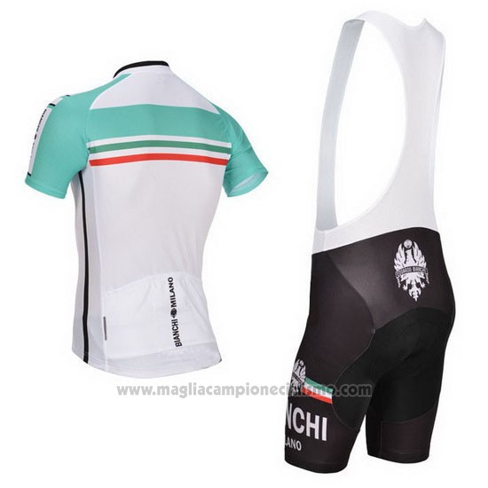 2014 Abbigliamento Ciclismo Bianchi Bianco e Verde Manica Corta e Salopette
