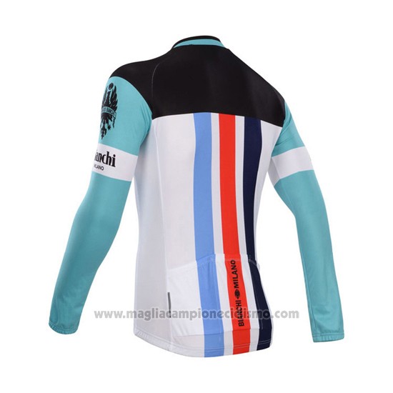 2014 Abbigliamento Ciclismo Bianchi Bianco e Verde Manica Lunga e Salopette
