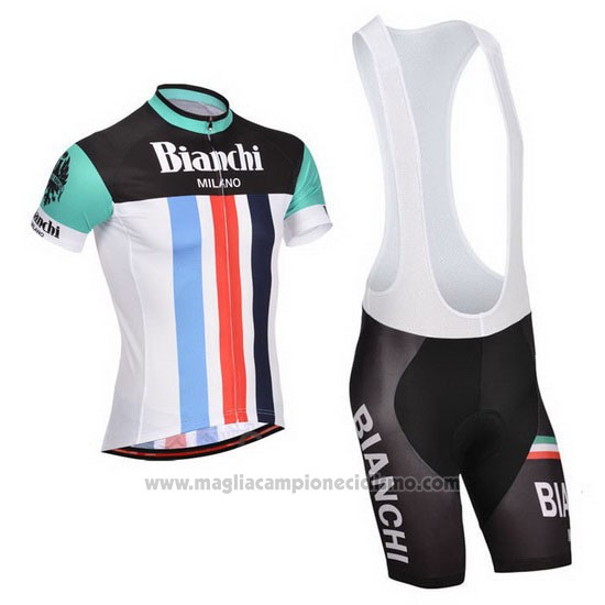 2014 Abbigliamento Ciclismo Bianchi Nero e Bianco Manica Corta e Salopette