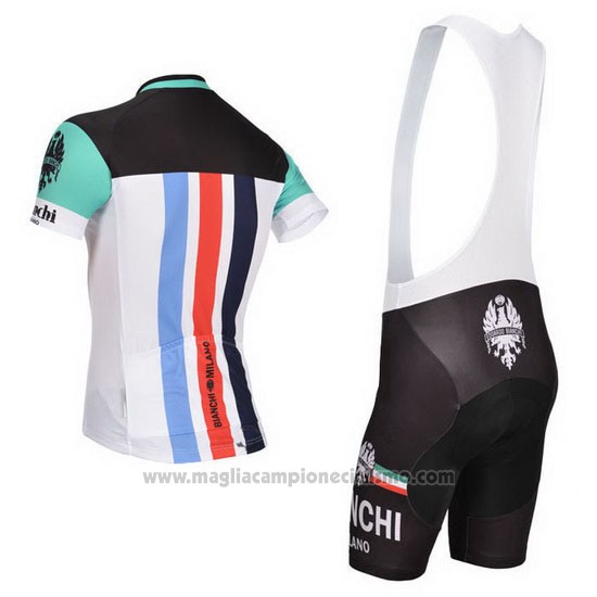 2014 Abbigliamento Ciclismo Bianchi Nero e Bianco Manica Corta e Salopette