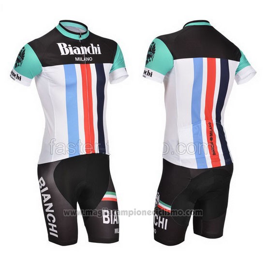 2014 Abbigliamento Ciclismo Bianchi Nero e Bianco Manica Corta e Salopette