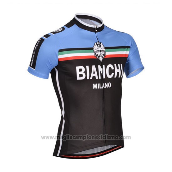 2014 Abbigliamento Ciclismo Bianchi Nero e Blu Manica Corta e Salopette