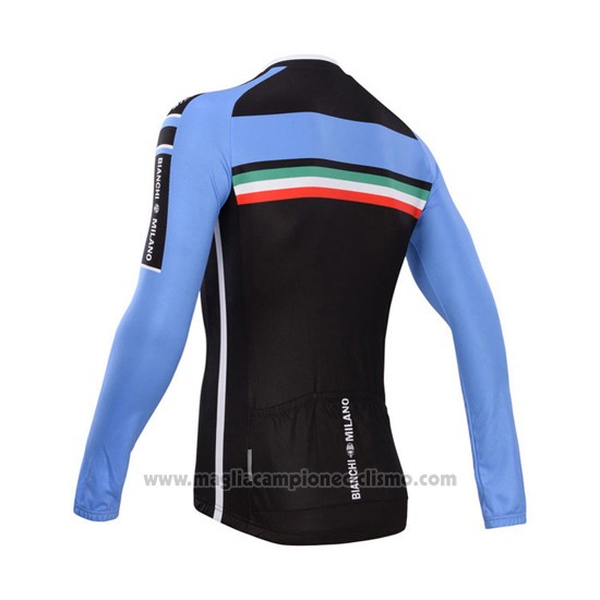 2014 Abbigliamento Ciclismo Bianchi Nero e Celeste Manica Lunga e Salopette