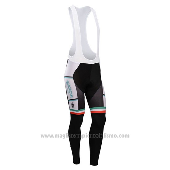 2014 Abbigliamento Ciclismo Bianchi Nero e Celeste Manica Lunga e Salopette