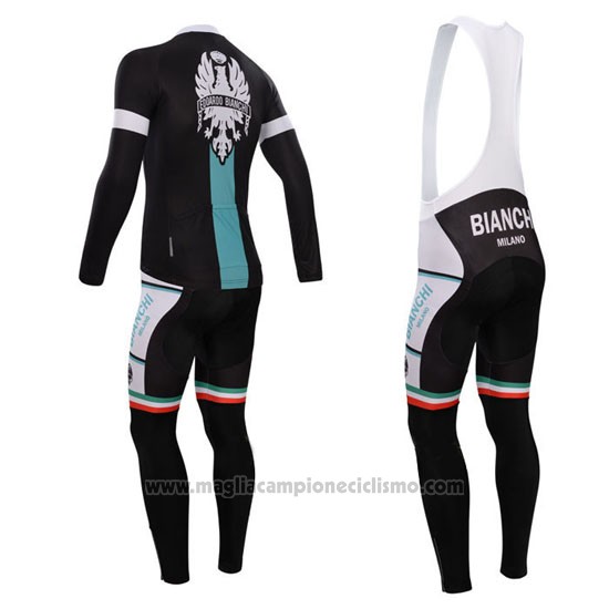 2015 Abbigliamento Ciclismo Bardiani Ml Nero e Blu Manica Corta e Salopette