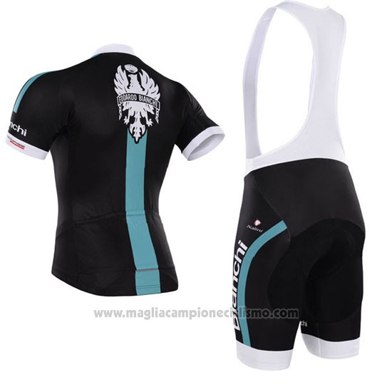 2015 Abbigliamento Ciclismo Bardiani Nero e Blu Manica Corta e Salopette