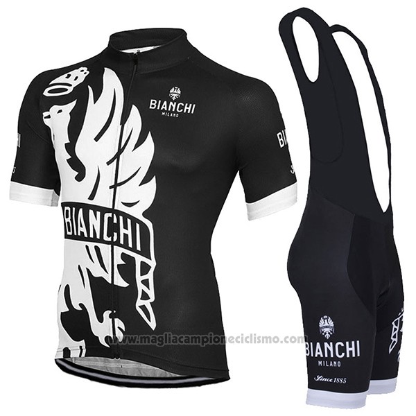 2016 Abbigliamento Ciclismo Bianchi Bianco e Nero Manica Corta e Salopette