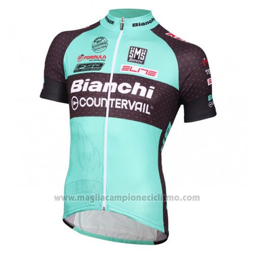 2016 Abbigliamento Ciclismo Bianchi Mtb Azzurro e Nero Manica Corta e Salopette