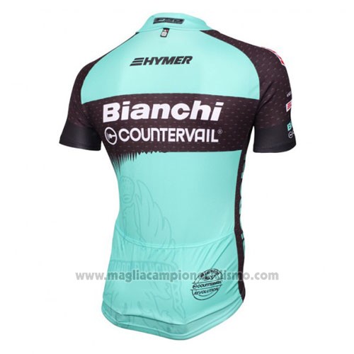2016 Abbigliamento Ciclismo Bianchi Mtb Azzurro e Nero Manica Corta e Salopette
