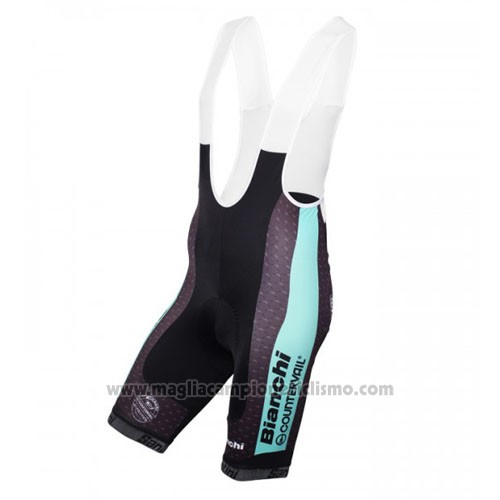 2016 Abbigliamento Ciclismo Bianchi Mtb Azzurro e Nero Manica Corta e Salopette