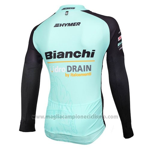 2016 Abbigliamento Ciclismo Bianchi Mtb Ml Nero e Verde Manica Lunga e Salopette