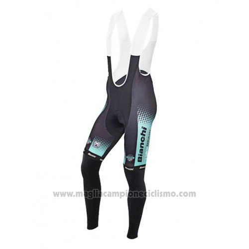 2016 Abbigliamento Ciclismo Bianchi Mtb Ml Nero e Verde Manica Lunga e Salopette