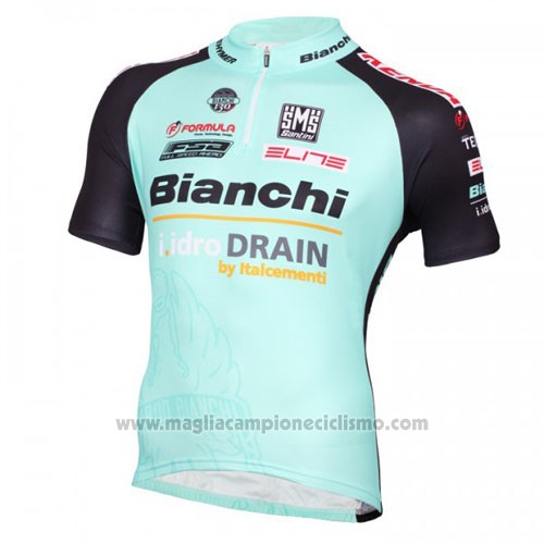 2016 Abbigliamento Ciclismo Bianchi Mtb Nero e Azzurro Manica Corta e Salopette