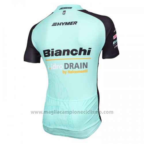 2016 Abbigliamento Ciclismo Bianchi Mtb Nero e Azzurro Manica Corta e Salopette