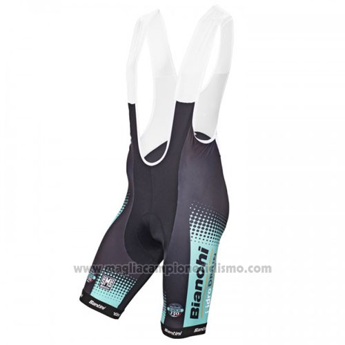 2016 Abbigliamento Ciclismo Bianchi Mtb Nero e Azzurro Manica Corta e Salopette