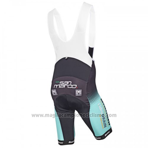2016 Abbigliamento Ciclismo Bianchi Mtb Nero e Azzurro Manica Corta e Salopette