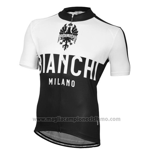 2016 Abbigliamento Ciclismo Bianchi Nero e Bianco Manica Corta e Salopette