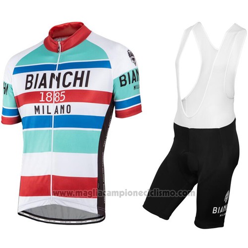 2016 Abbigliamento Ciclismo Bianchi Rosso e Bianco Manica Corta e Salopette