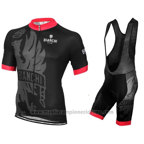 2016 Abbigliamento Ciclismo Bianchi Rosso e Nero Manica Corta e Salopette