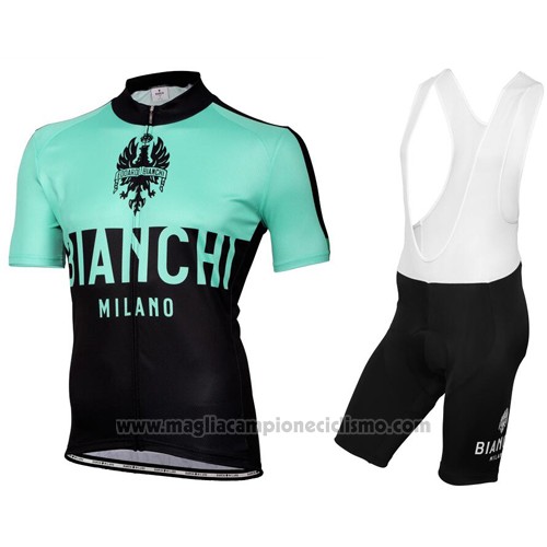 2016 Abbigliamento Ciclismo Bianchi Verde Manica Corta e Salopette