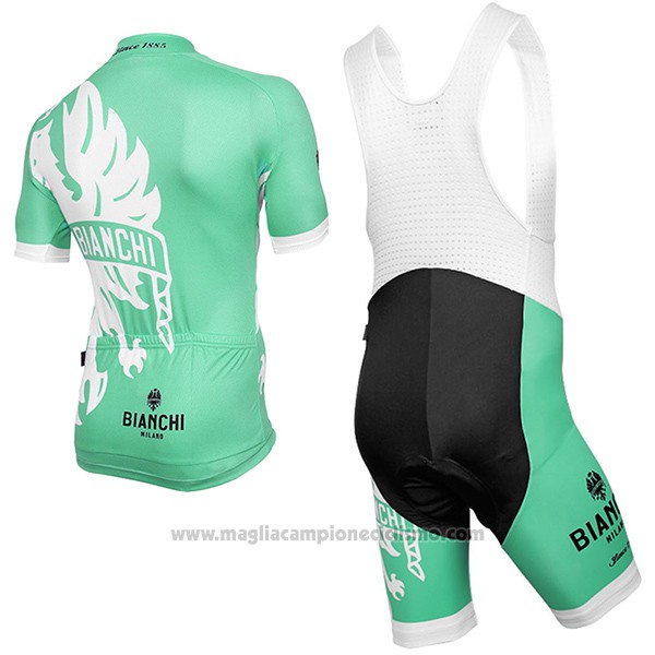 2016 Abbigliamento Ciclismo Bianchi Verde e Bianco Manica Corta e Salopette