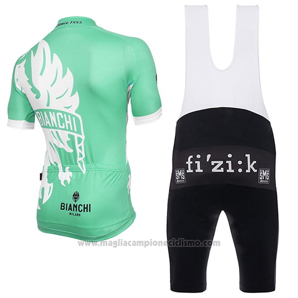 2016 Abbigliamento Ciclismo Bianchi Verde e Bianco Manica Corta e Salopette