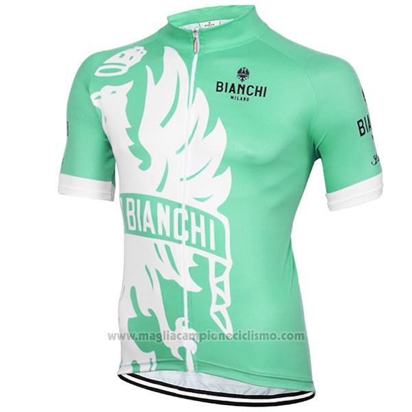 2016 Abbigliamento Ciclismo Bianchi Verde e Bianco Manica Corta e Salopette