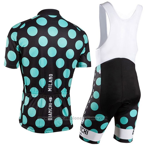 2016 Abbigliamento Ciclismo Bianchi Verde e Nero Manica Corta e Salopette