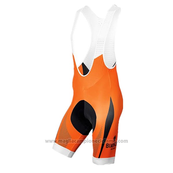2017 Abbigliamento Ciclismo Bianchi Arancione Manica Corta e Salopette