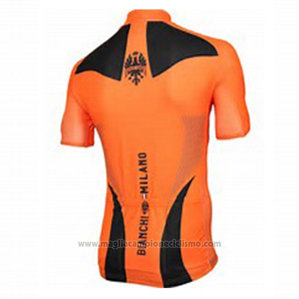 2017 Abbigliamento Ciclismo Bianchi Arancione Manica Corta e Salopette